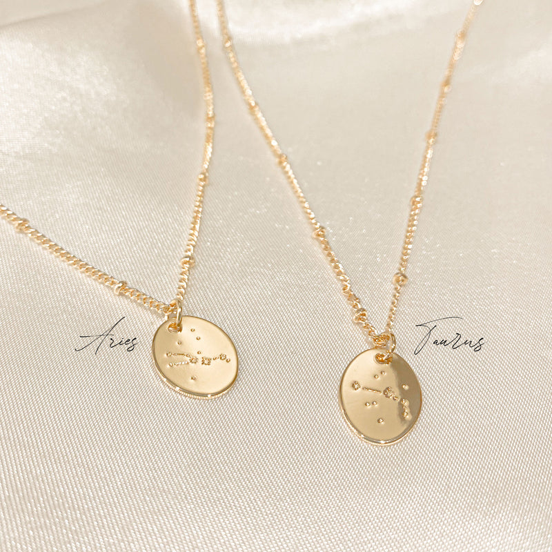 Zodiac Constellation Necklace - 18k Gold Filled