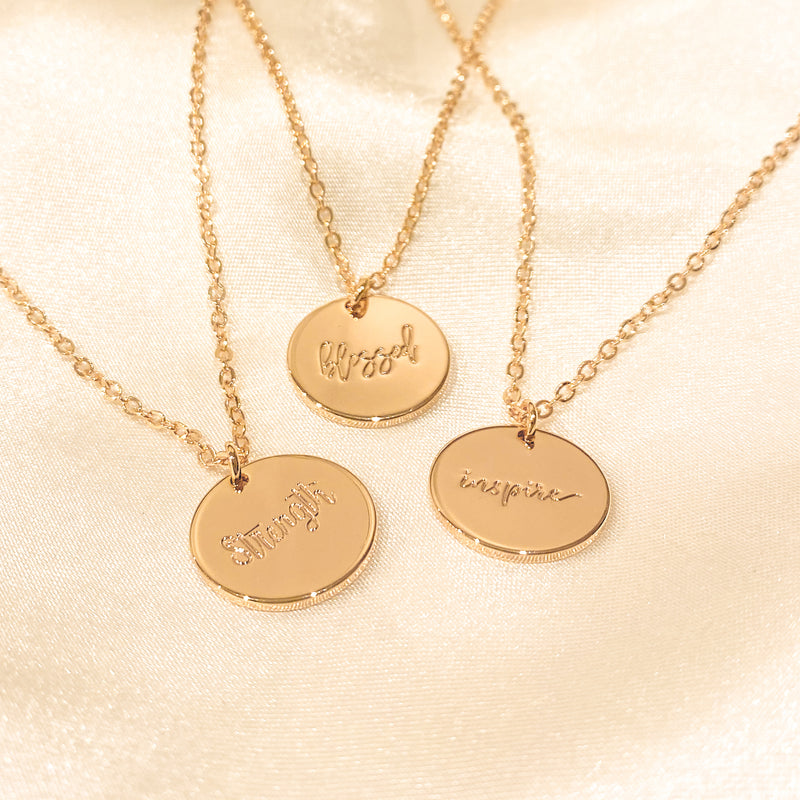 Inspirational Affirmation Necklace - 18k Gold Filled