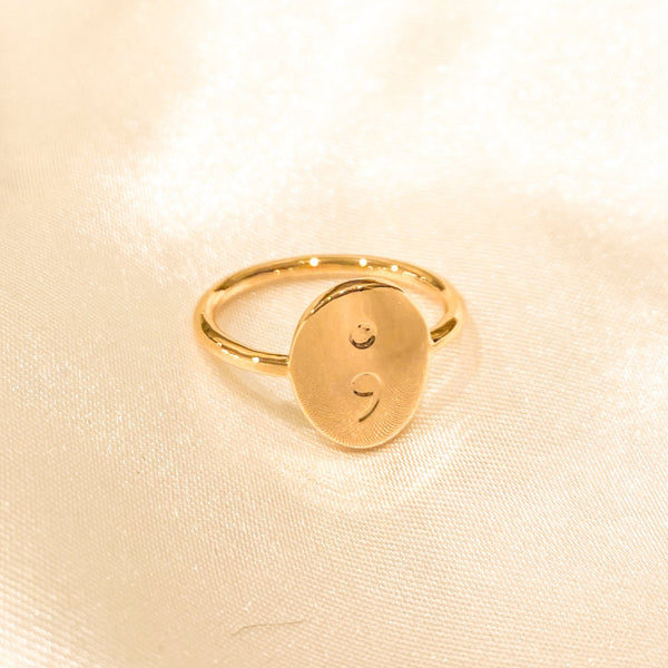 Semicolon Meaningful Ring - 18k Gold Filled