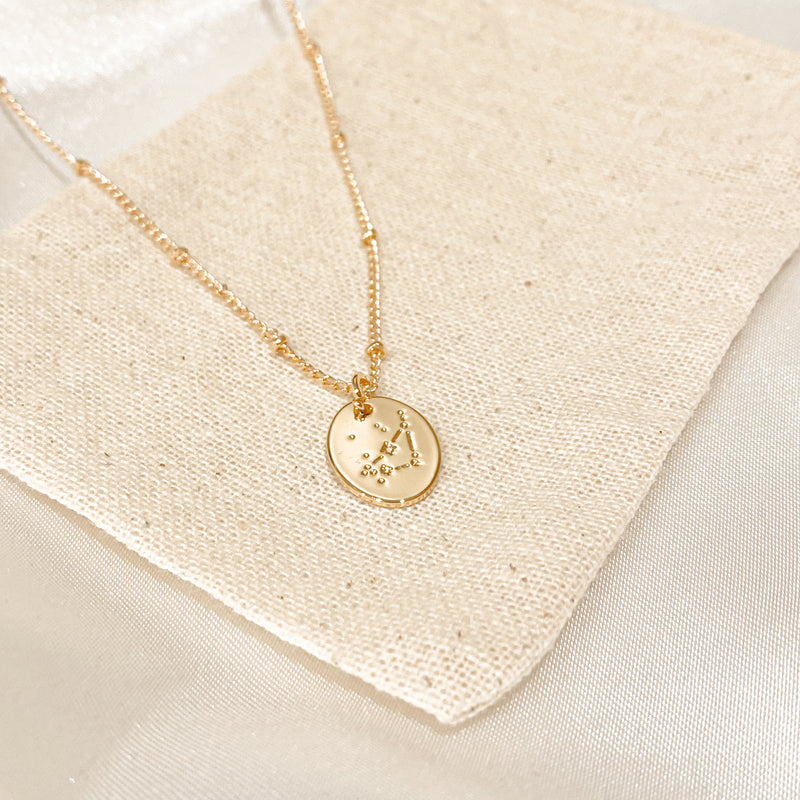 Zodiac Constellation Necklace - 18k Gold Filled