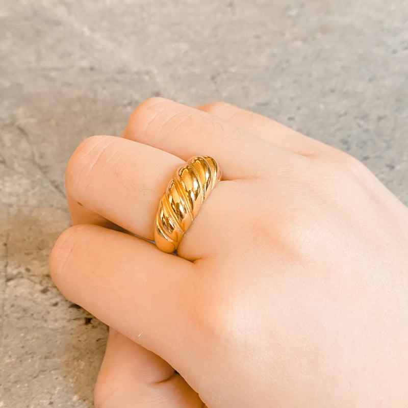 Croissant Dome Ring - 18k Gold Filled
