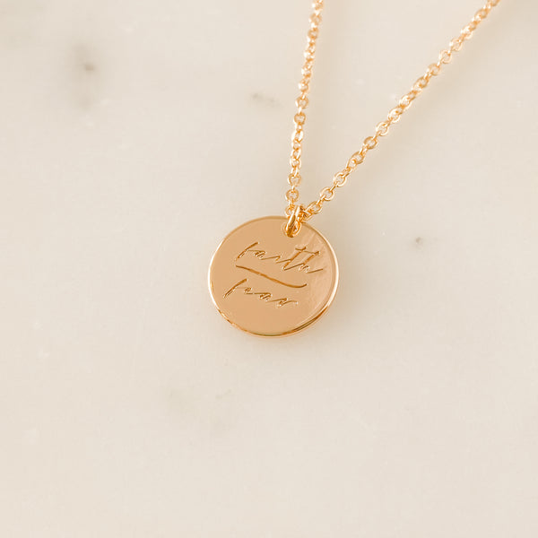 (NEW) Faith Over Fear Necklace - 18k Gold Filled