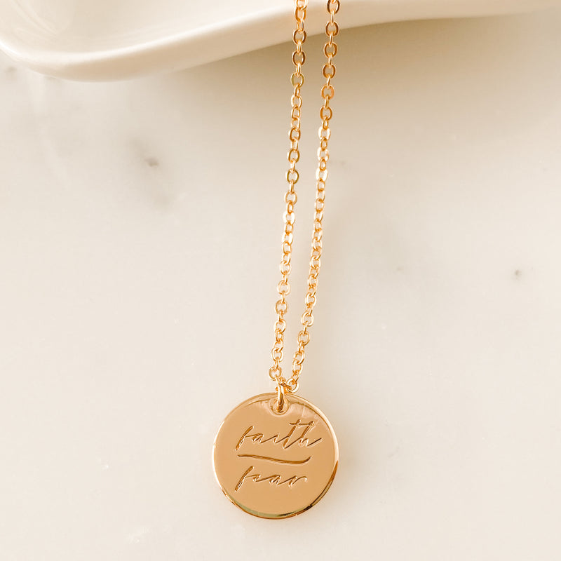 (NEW) Faith Over Fear Necklace - 18k Gold Filled