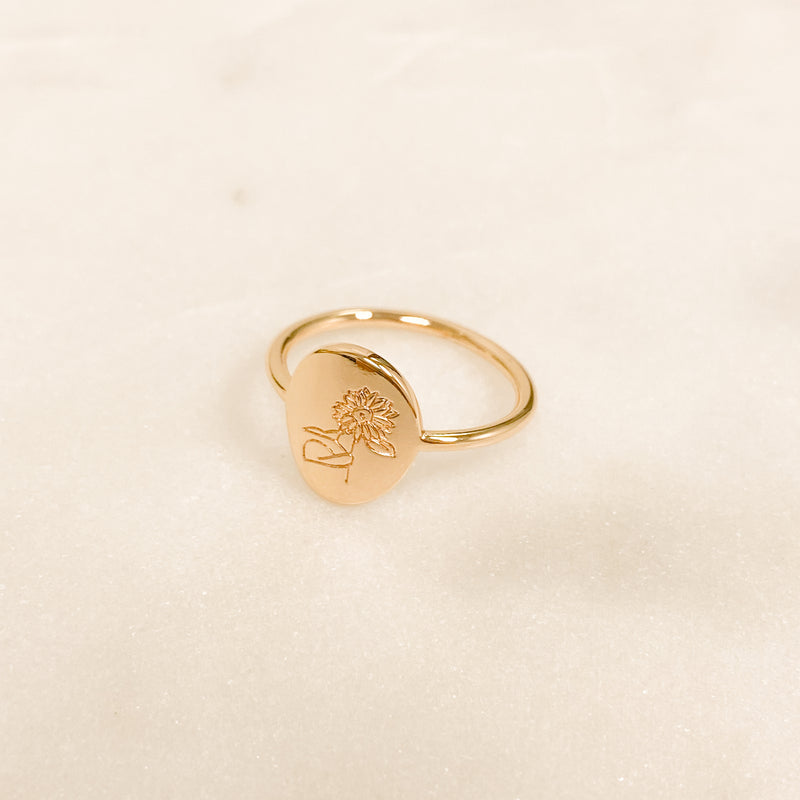 Sunflower Ring - 18k Gold Filled
