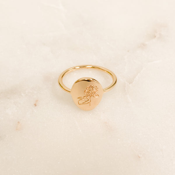 Sunflower Ring - 18k Gold Filled