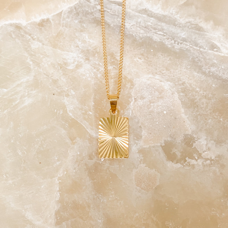 Golden Sun Beam Necklace - 18k Gold Filled