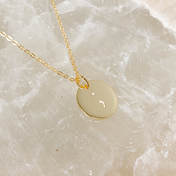Semicolon Necklace - 18k Gold Filled