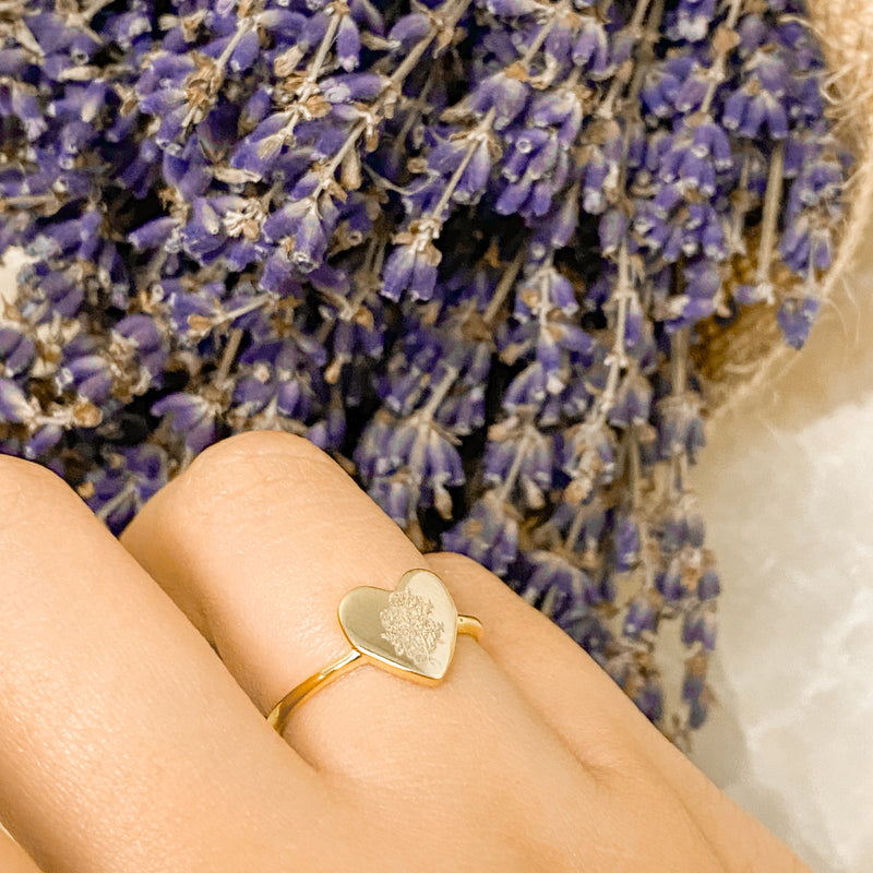Wildflower Heart Ring - 18k Gold Filled