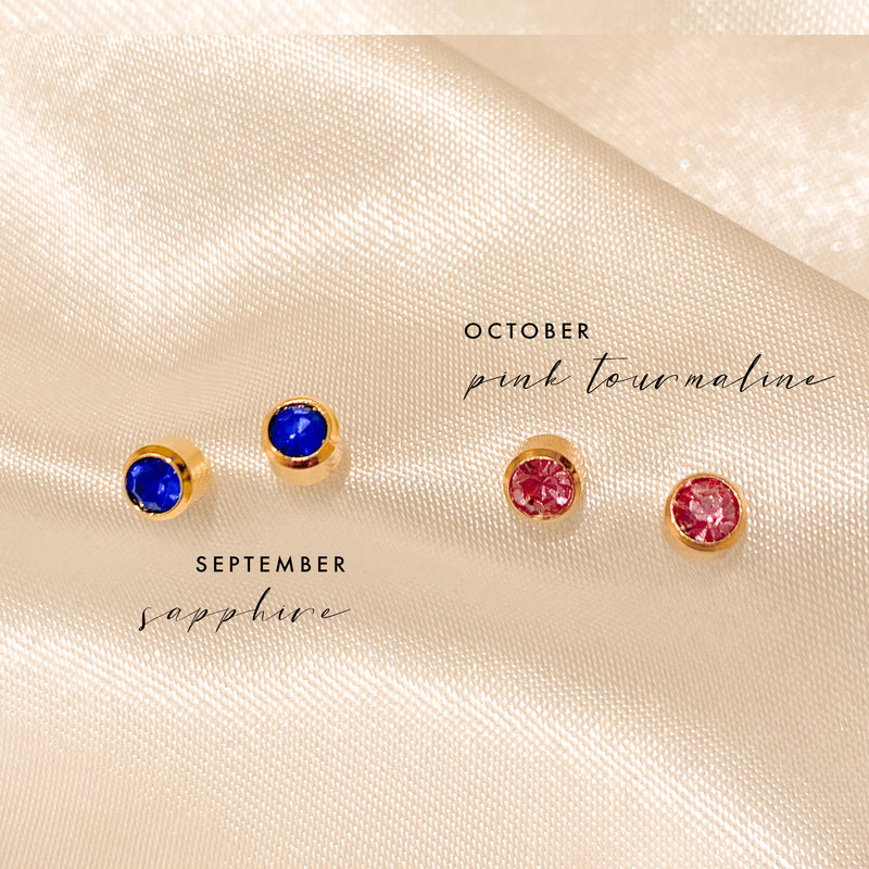 Birthstone Earrings - 18k Gold Filled