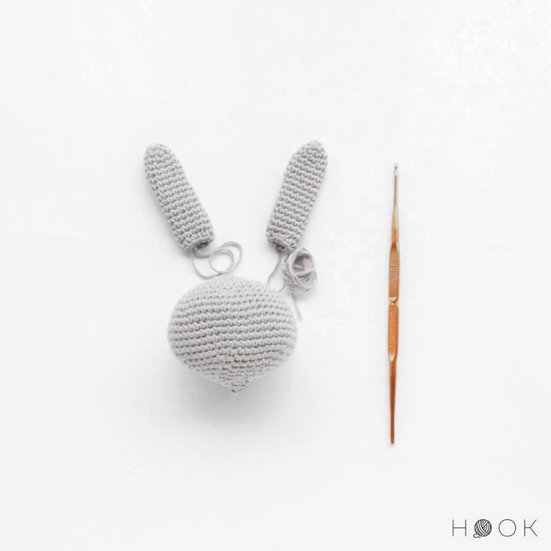 Grey Bunny Crochet Keychain