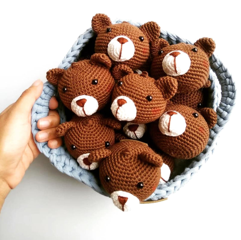 Brown Bear Crochet Keychain