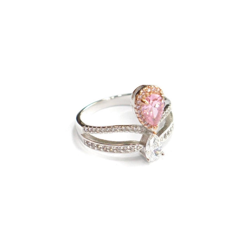 Pink Tiara Princess Ring - Sterling Silver