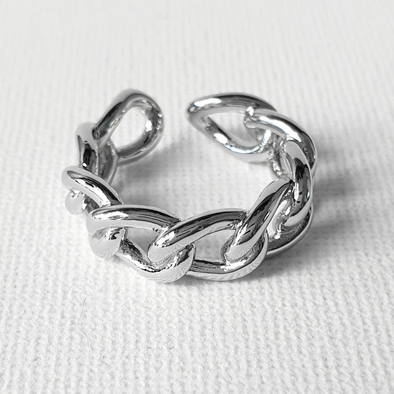 Cuban Chunky Chain Ring - Sterling Silver
