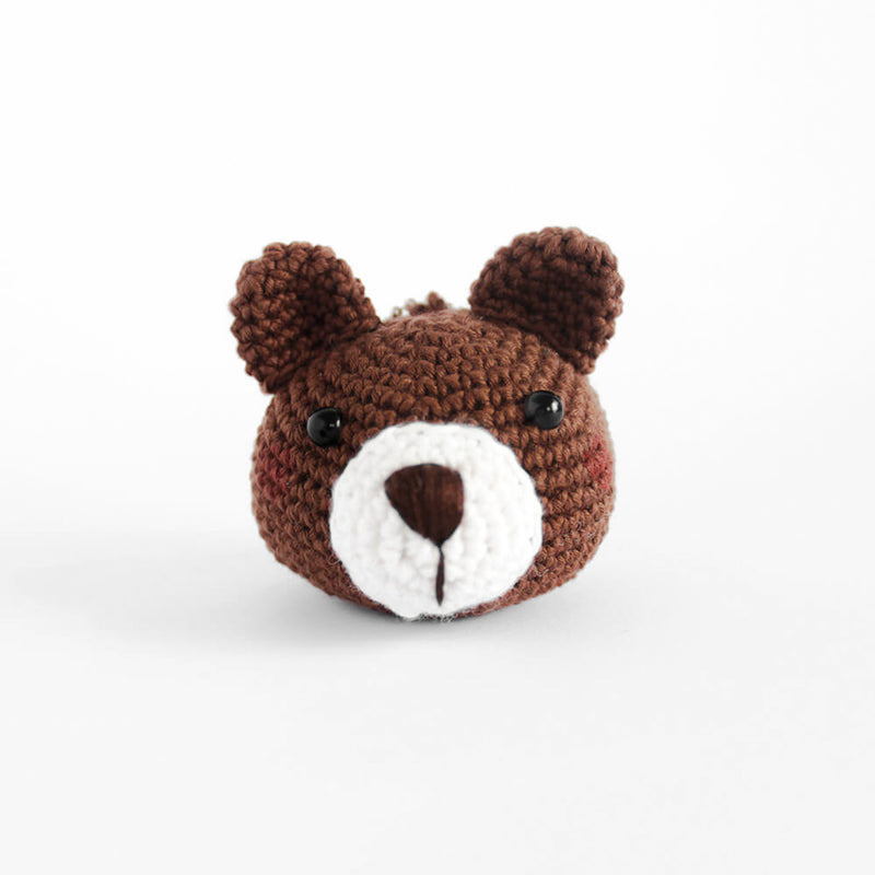 Brown Bear Crochet Keychain