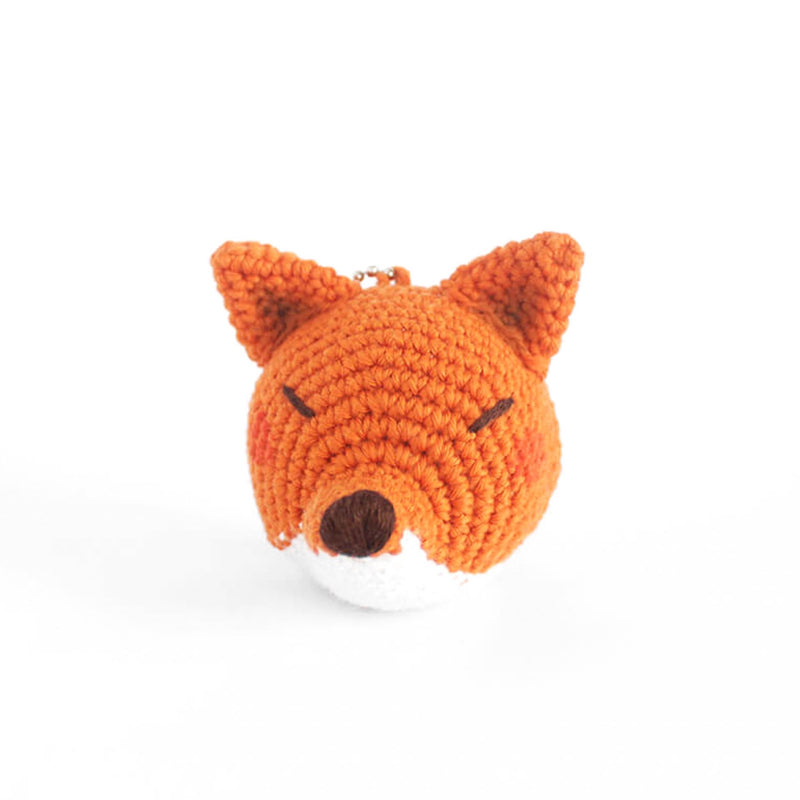 Orange Fox Crochet Keychain